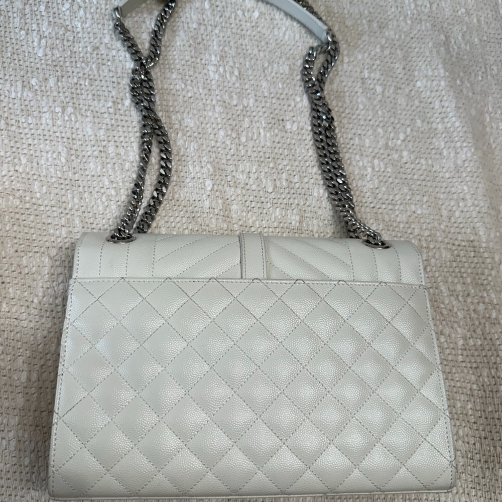 SAINT LAURENT MEDIUM ENVELOPE BAG QUILTED GRAIN LEATHER - Picture 12 of 13
